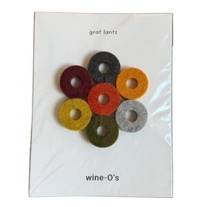 GRAF LANTZ Wine O's Set of 7 Merino Wool Felt Drink Markers Colors‎ NWT